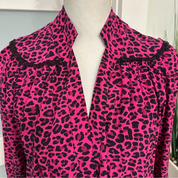 Zadig & Voltaire Reveal Leopard Print Mini Dress Framboise Pink Small Coquette - Picture 3 of 9